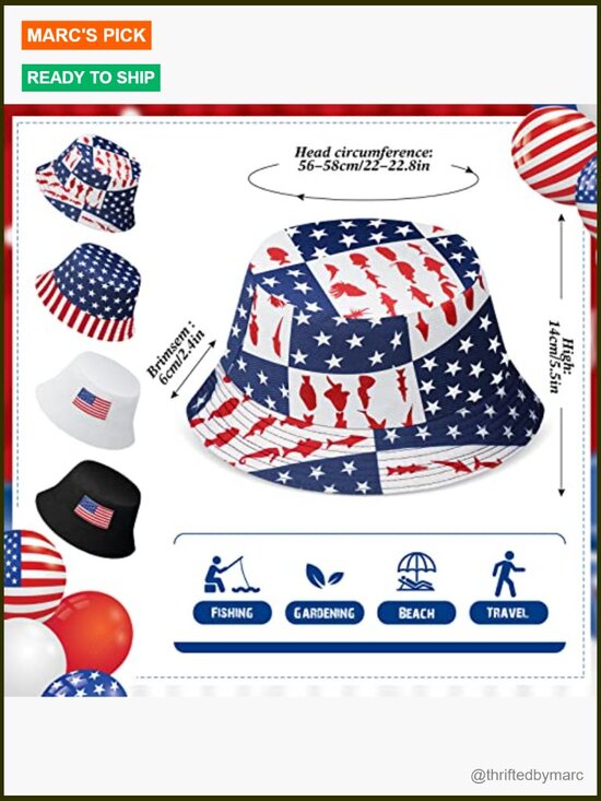 4-Pack Reversible Double-Side Bucket Hats for Hiking main image 7